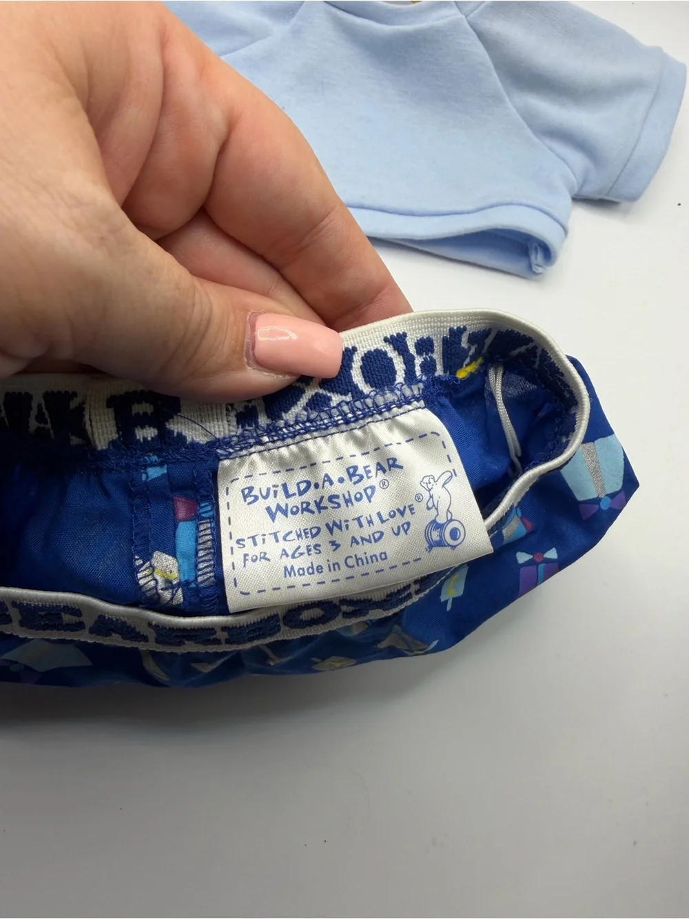 2000s Build-A-Bear Hanukkah Pajamas Printed Shorts Set Retired Stuffed Animal